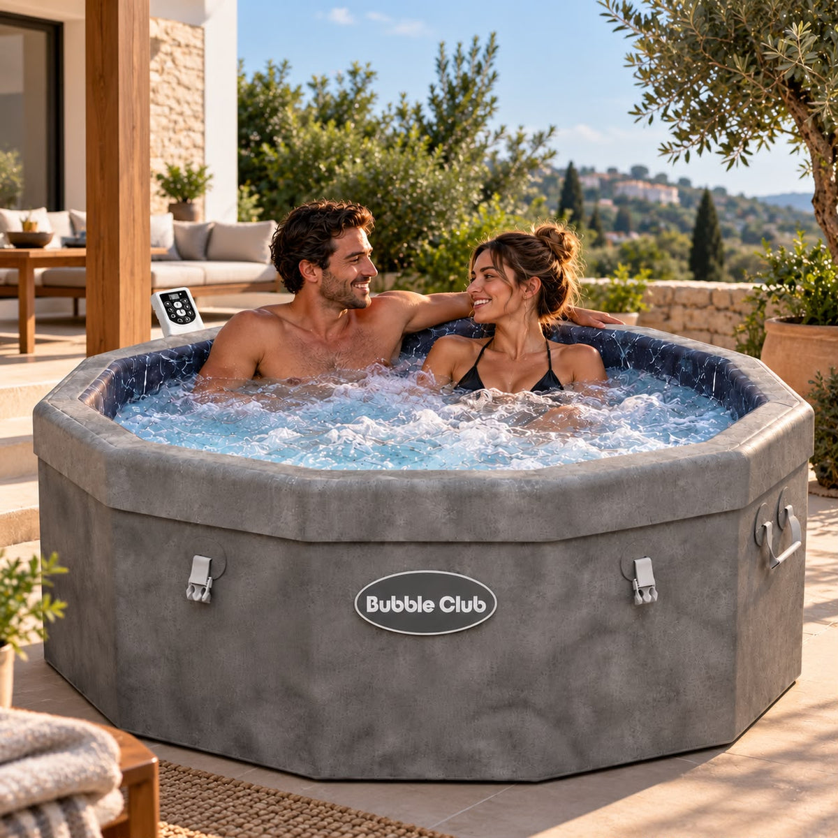 ג'קוזי Portofino – דפנות קצף ושליטה מהאפליקציה
